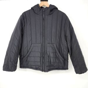 A New Day Womens Puffer Jacket Size S Black Hood Water‎ Resistant Urbancore